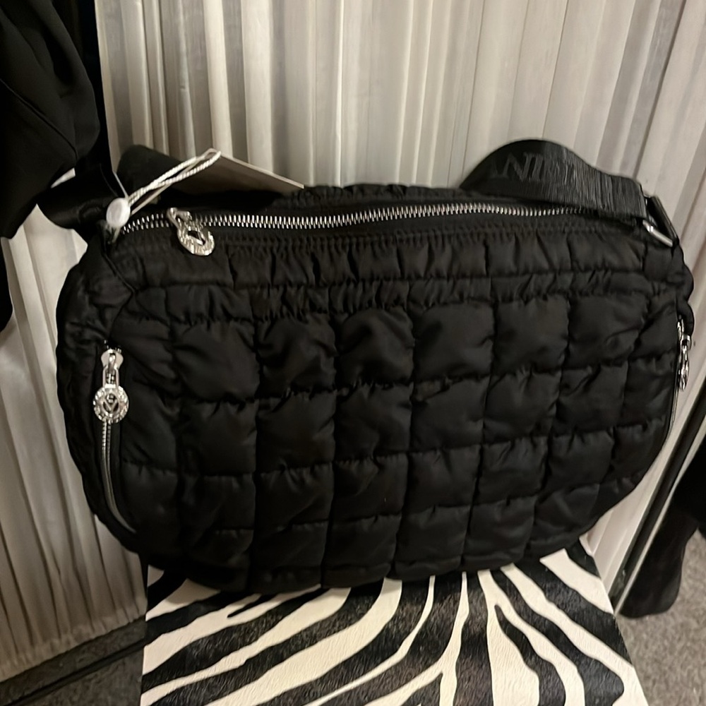 Valentino Orlandi Quilted Black Bag Silver Hardware Designed in Italy 🇮🇹